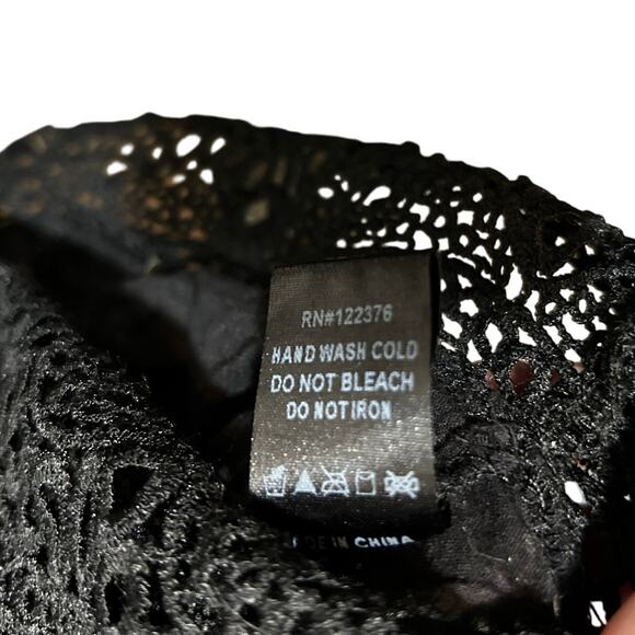 Mustard Seed Womens S Black Lace Sleeveless Coquette Feminine Romantic Boho - Picture 10 of 11